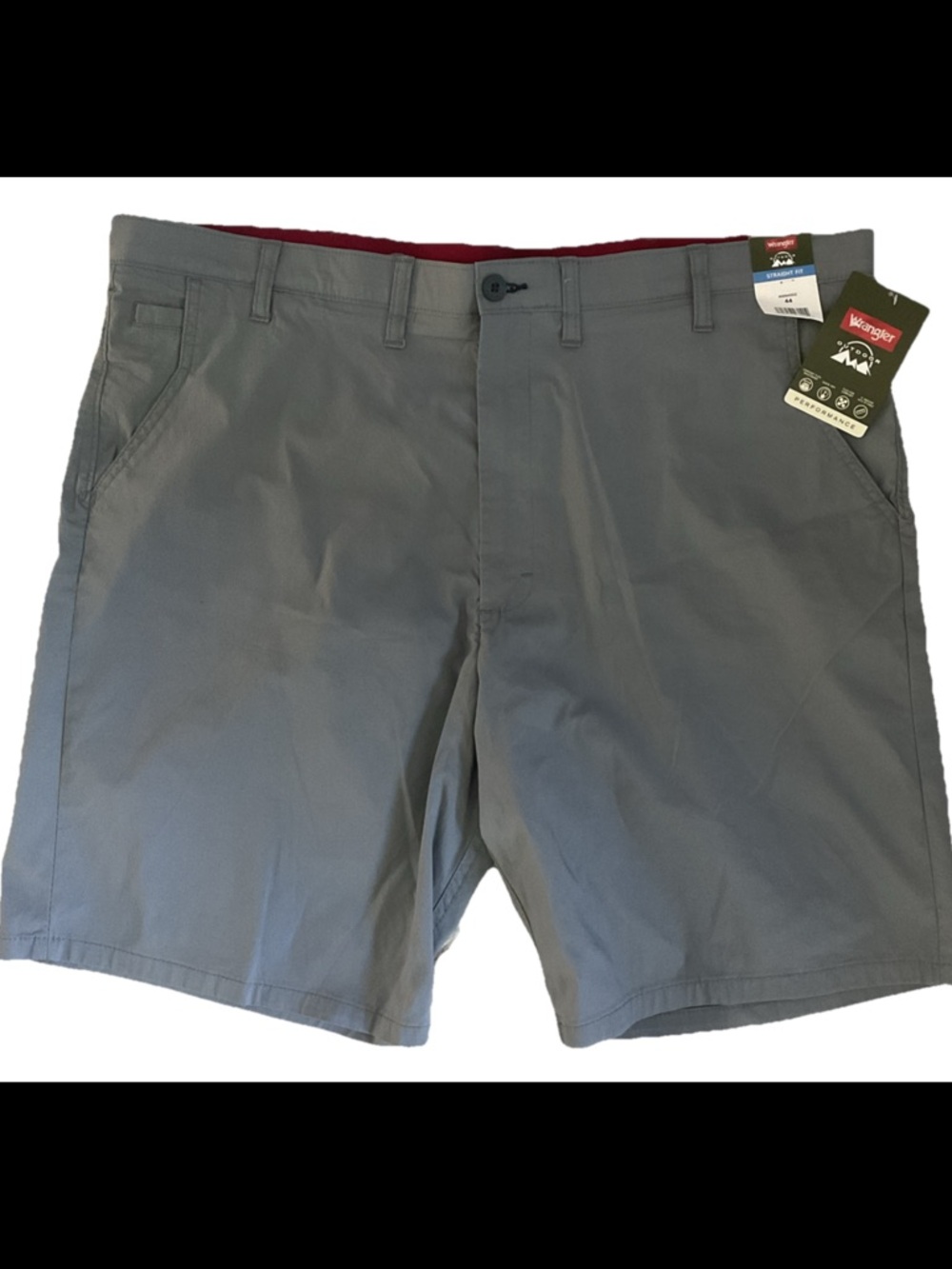 NEW Wrangler Outdoor Performance Men’s Straight Fit Lt. Gray Shorts 46 Inseam 9”